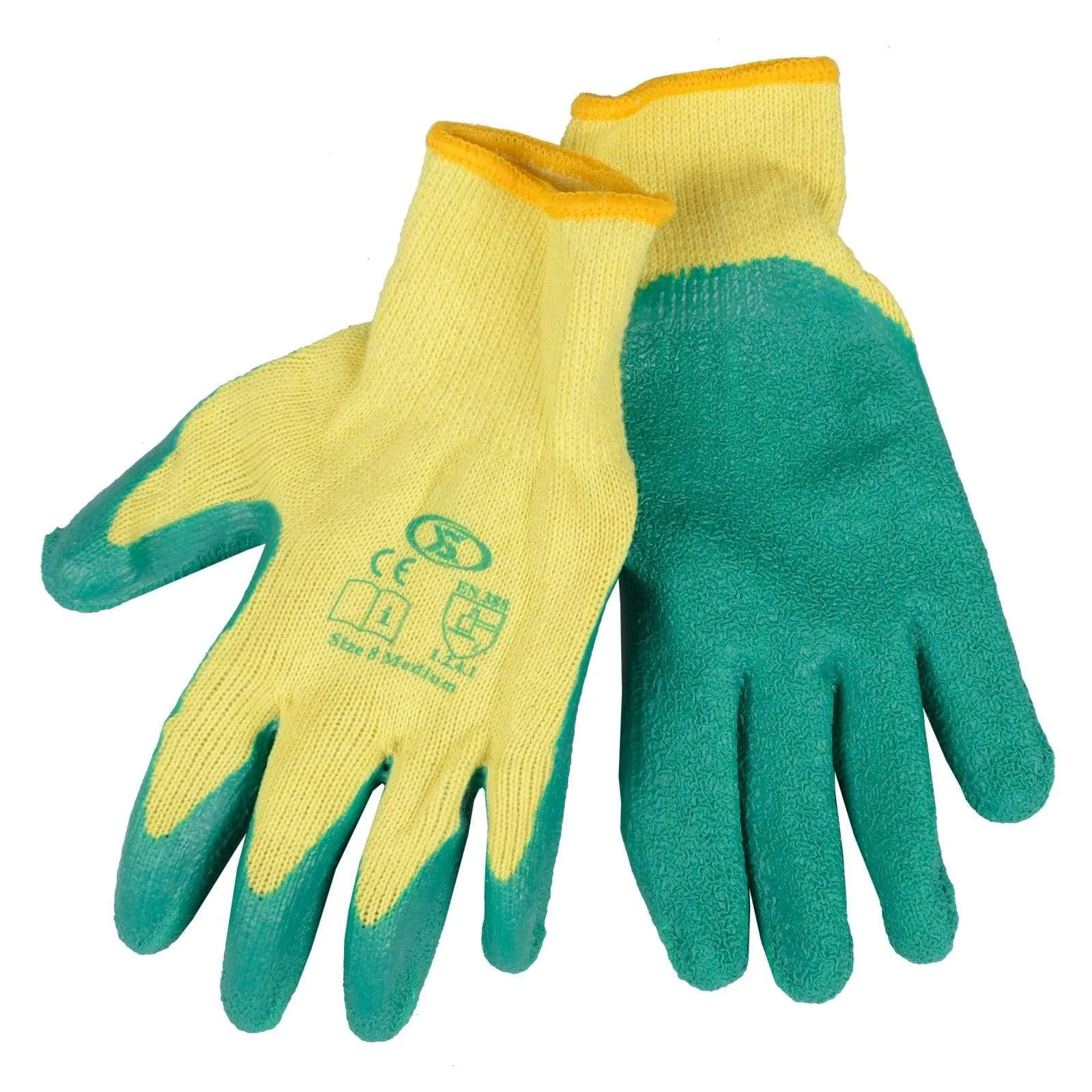 12 Pairs Workwear DIY Builders Gardening Latex Rubber Coated Work Gloves