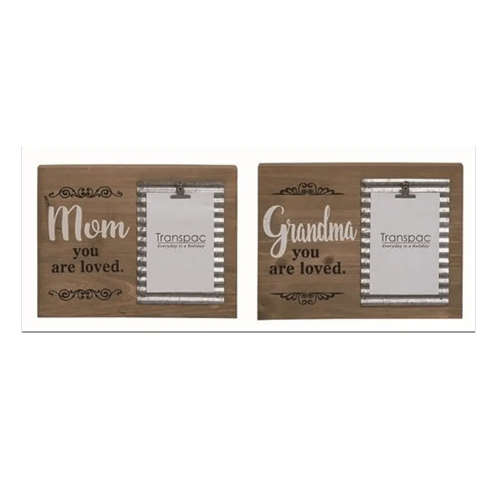 12" Wooden Grandma/Mom Photo Frame - 2 Styles