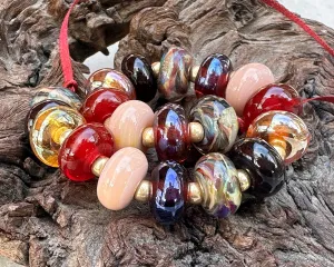 19 Sunset Embers Lampwork Focal Bead SRA
