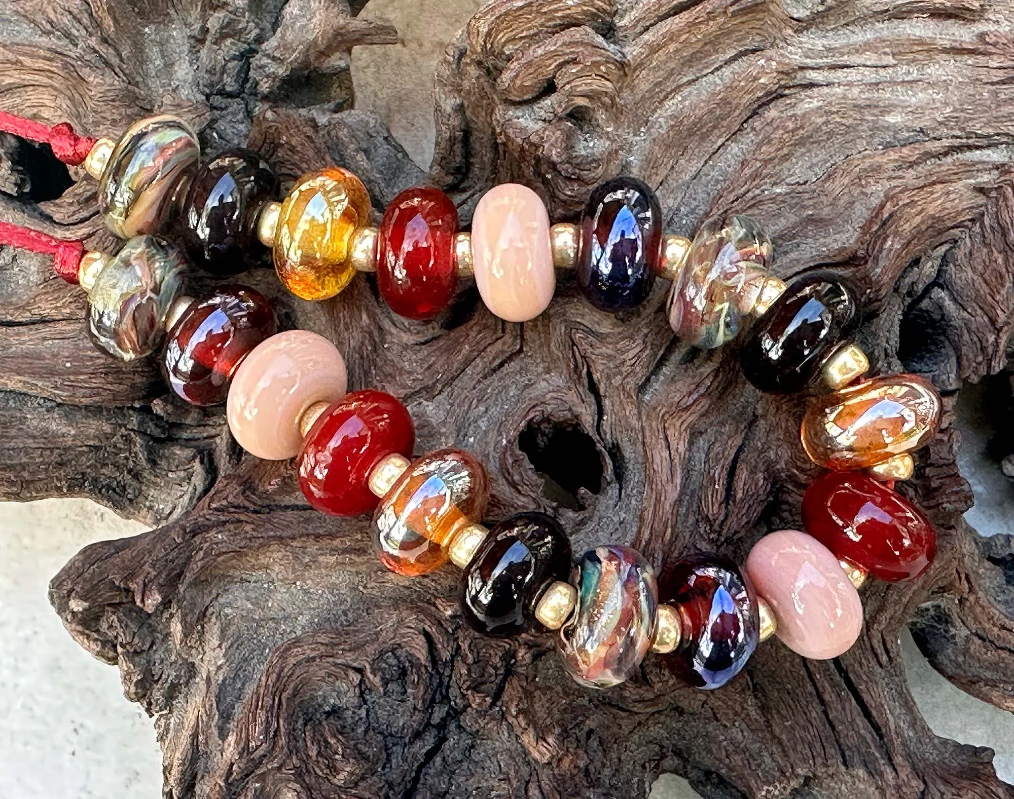 19 Sunset Embers Lampwork Focal Bead SRA
