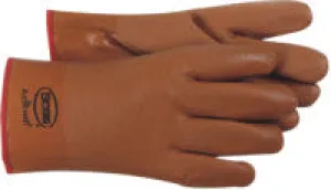 Brown PVC Coated Gloves, Large, Brown