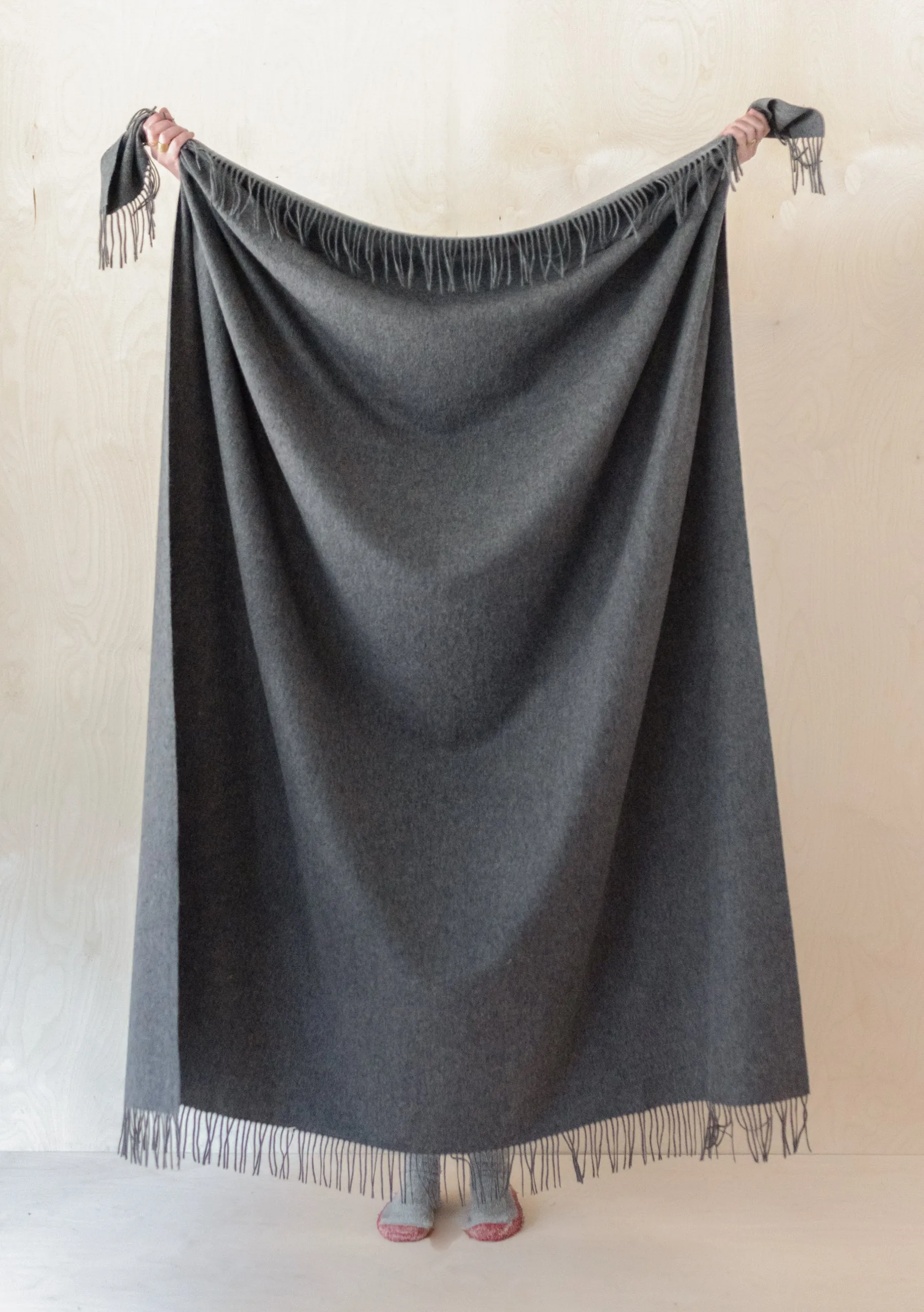 Cashmere Blanket in Charcoal Melange