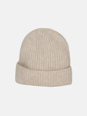 Cashmere Rib Beanie Oatmeal