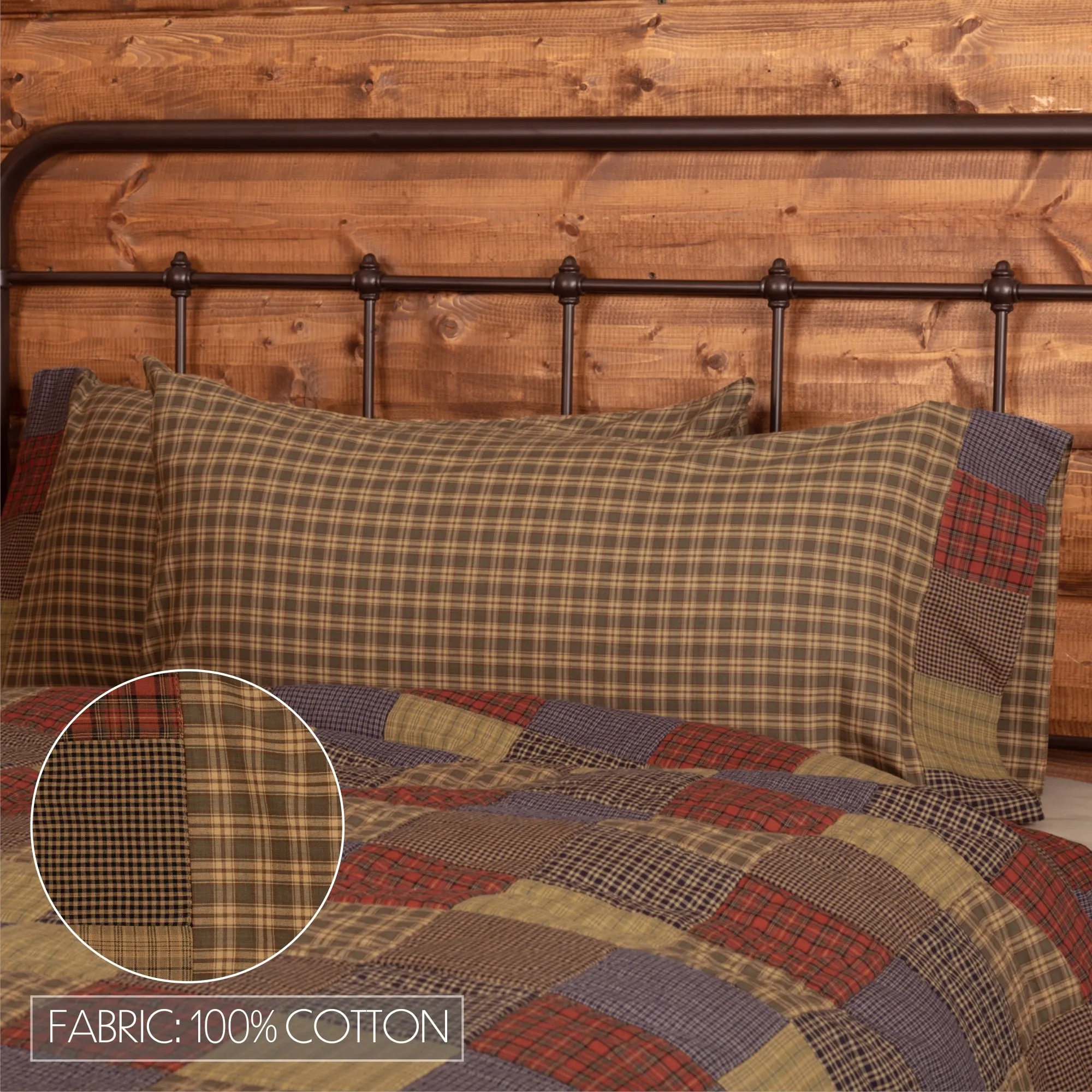 Cedar Ridge Pillow Case Set of 2 with Block Border