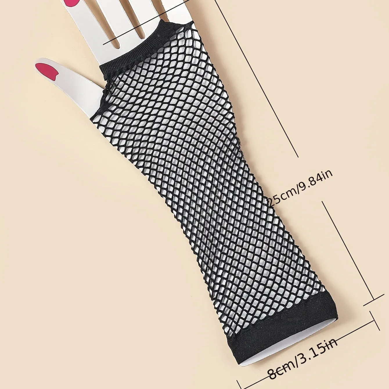 Chic Black Fishnet Fingerless Gloves for 1920sinspired Parties