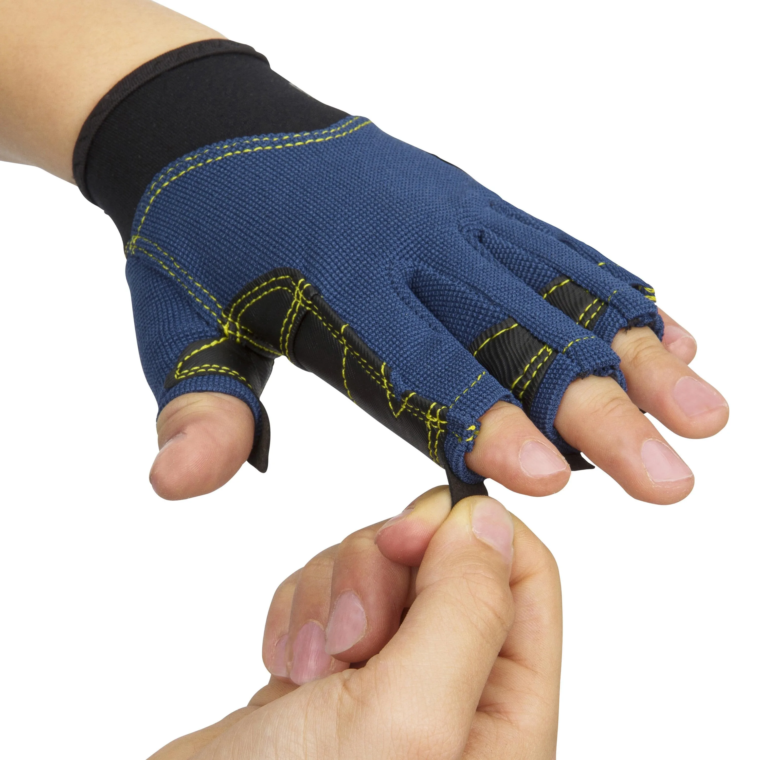 Kids Half-Finger Sailing Gloves Tribord 500 - Dark Blue/Black