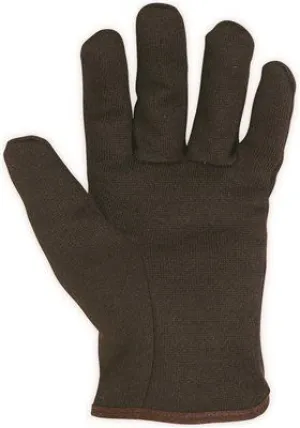Clc Fleece Lined Open Cuff Cotton Brown Jersey Gloves Large