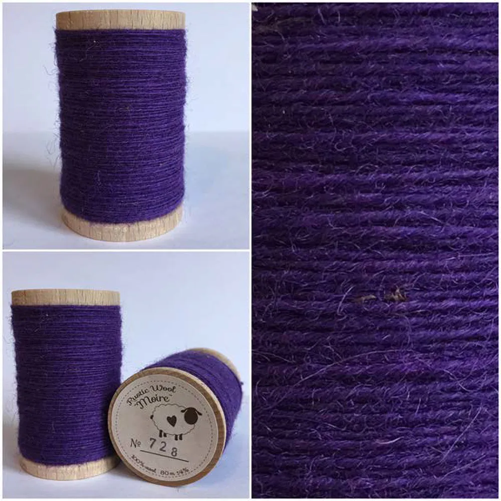 ELECTRIC VIOLET Hand Dyed Fat EIGHTH Wool Fabric for Wool Applique and Rug Hooking