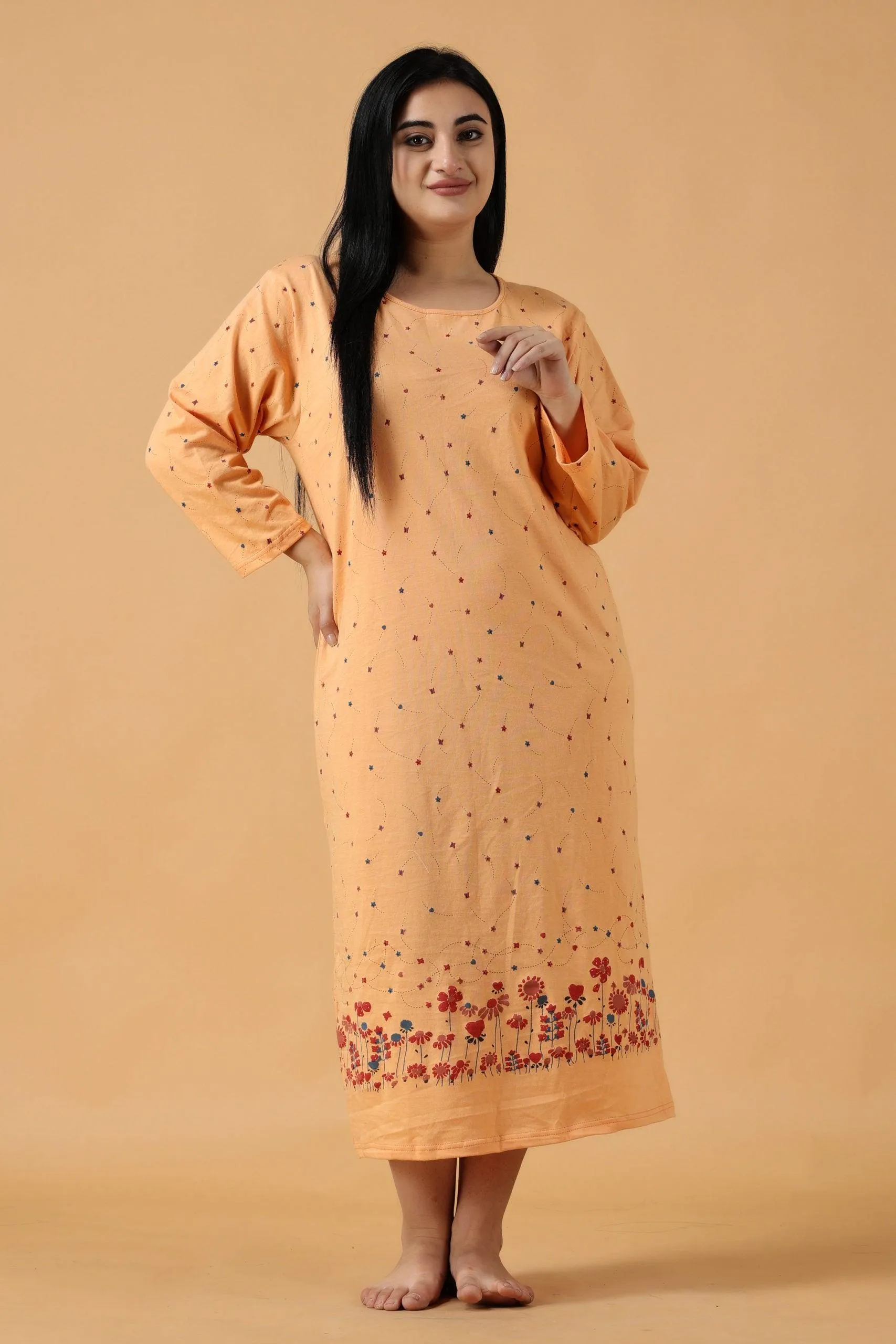 Floral Printed Night Dress