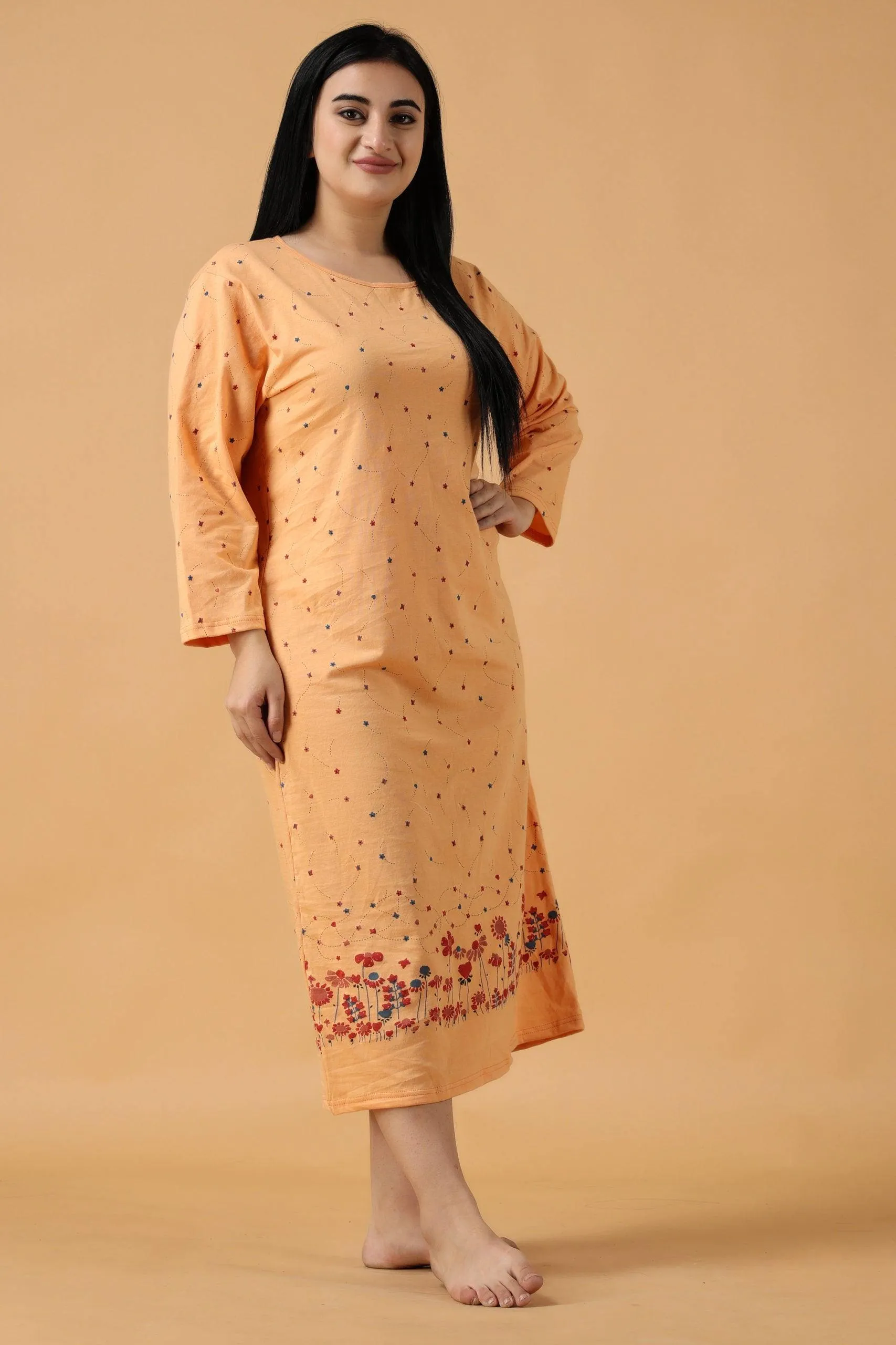 Floral Printed Night Dress