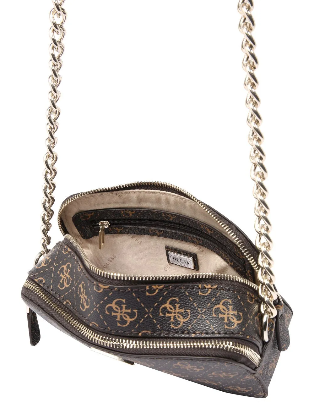Guess Noelle shoulder bag, light brown/dark brown