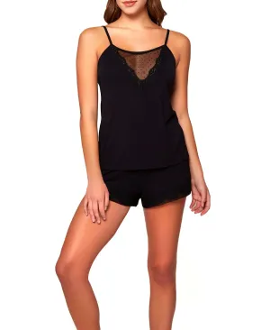 iCollection Women's Soft Jersey Molly and Short Set, Black