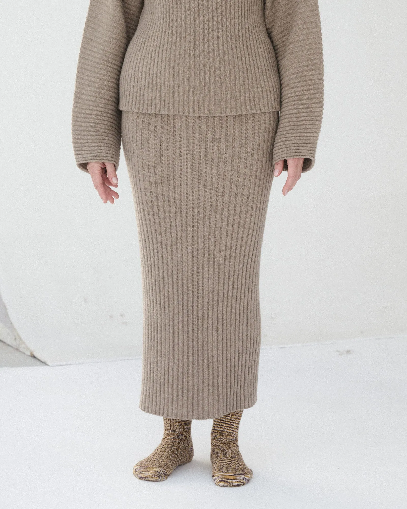 Kai Skirt - Recycled Cashmere - Stoppa Brown
