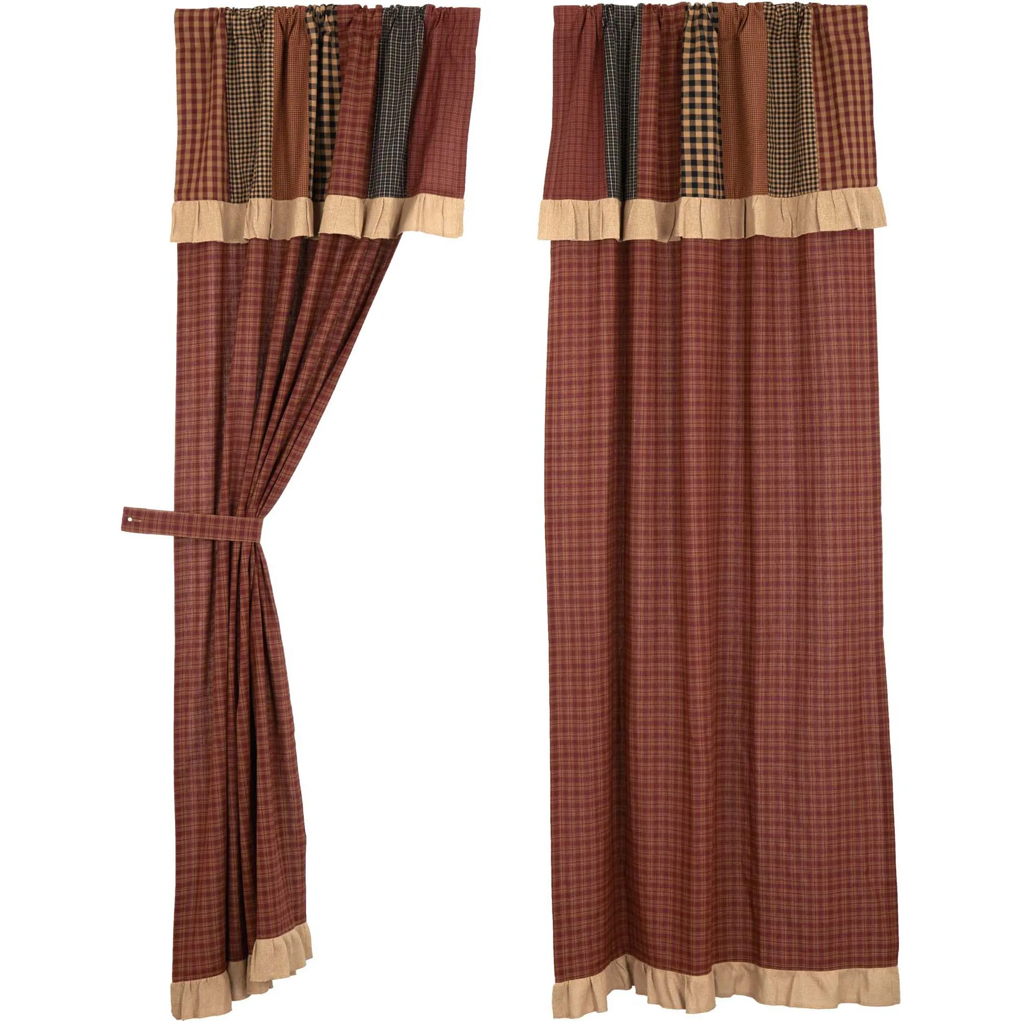 Maisie Panel with Attached Patch Valance Set of 2