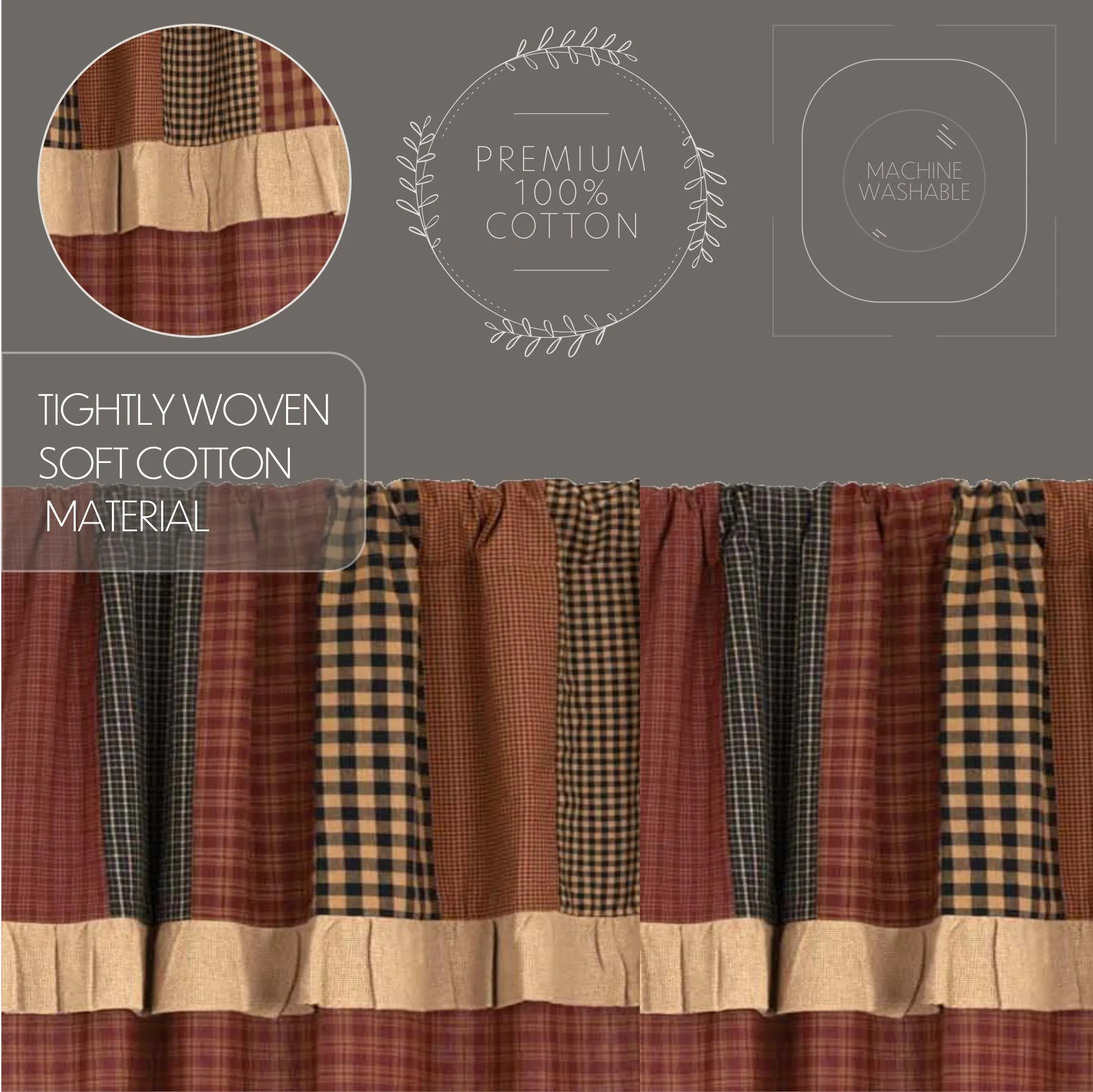 Maisie Panel with Attached Patch Valance Set of 2