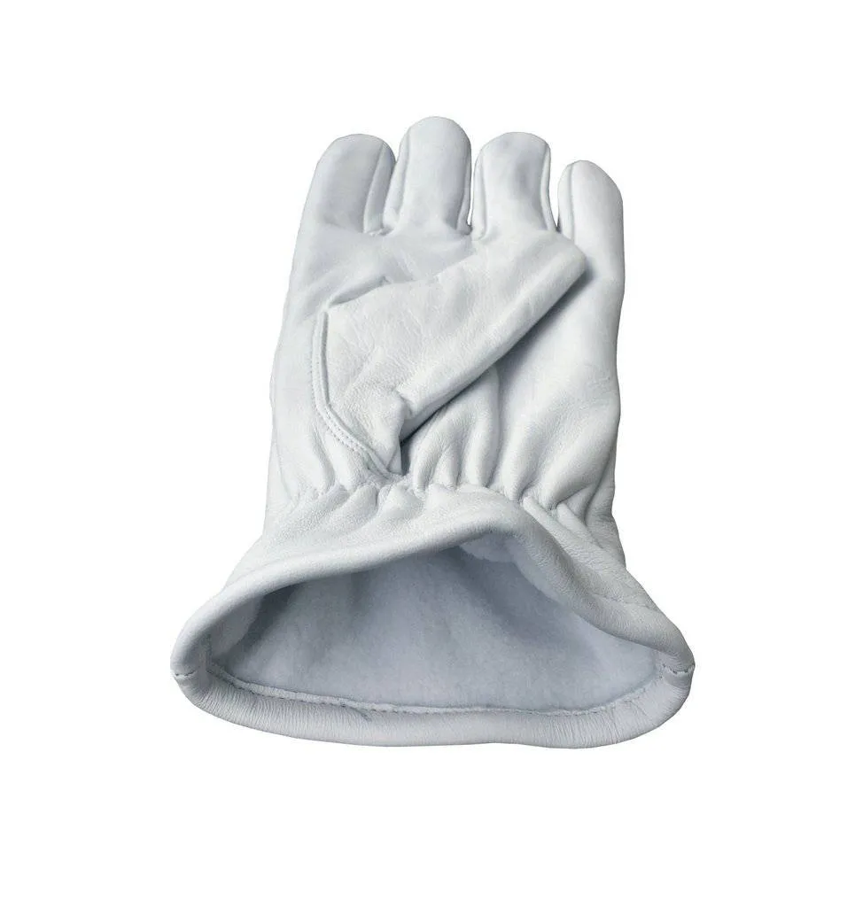 Master Mason Blue Lodge Gloves - White Leather with Yellow Square & Compass