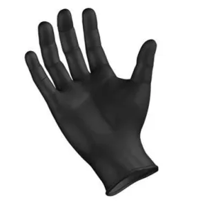 Nitrile Gloves, Black, Powder Free, 100/Box, NitriDerm Ultra