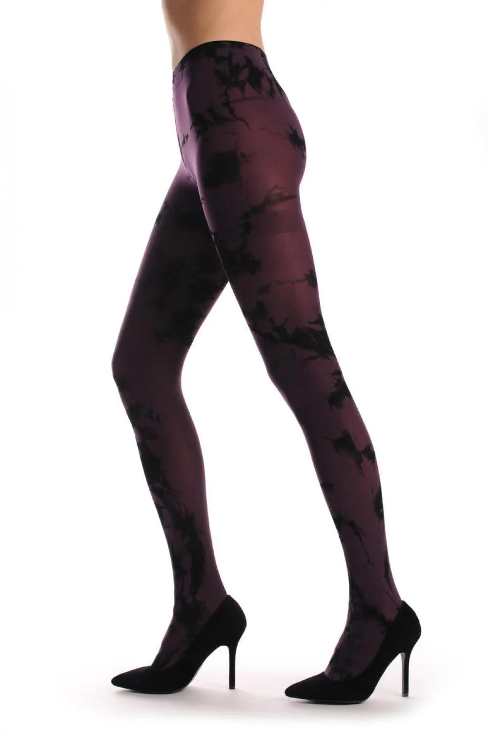 Plum & Black Colour Splash (Tie Dye)