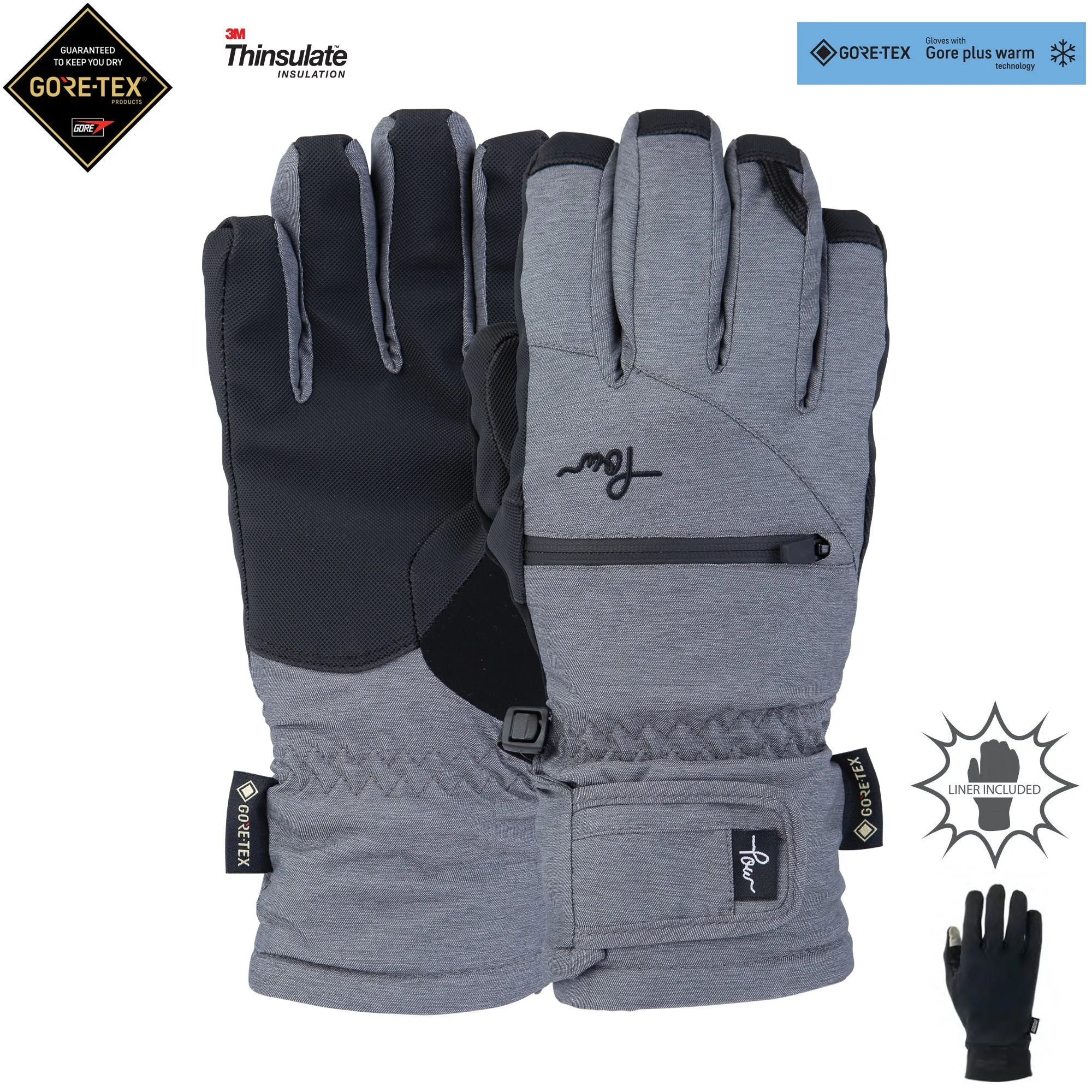 POW Cascadia Gore-Tex Short Glove Womens Grey
