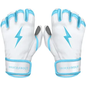 PREMIUM PRO CHROME Series Short Cuff Batting Gloves | BABY BLUE