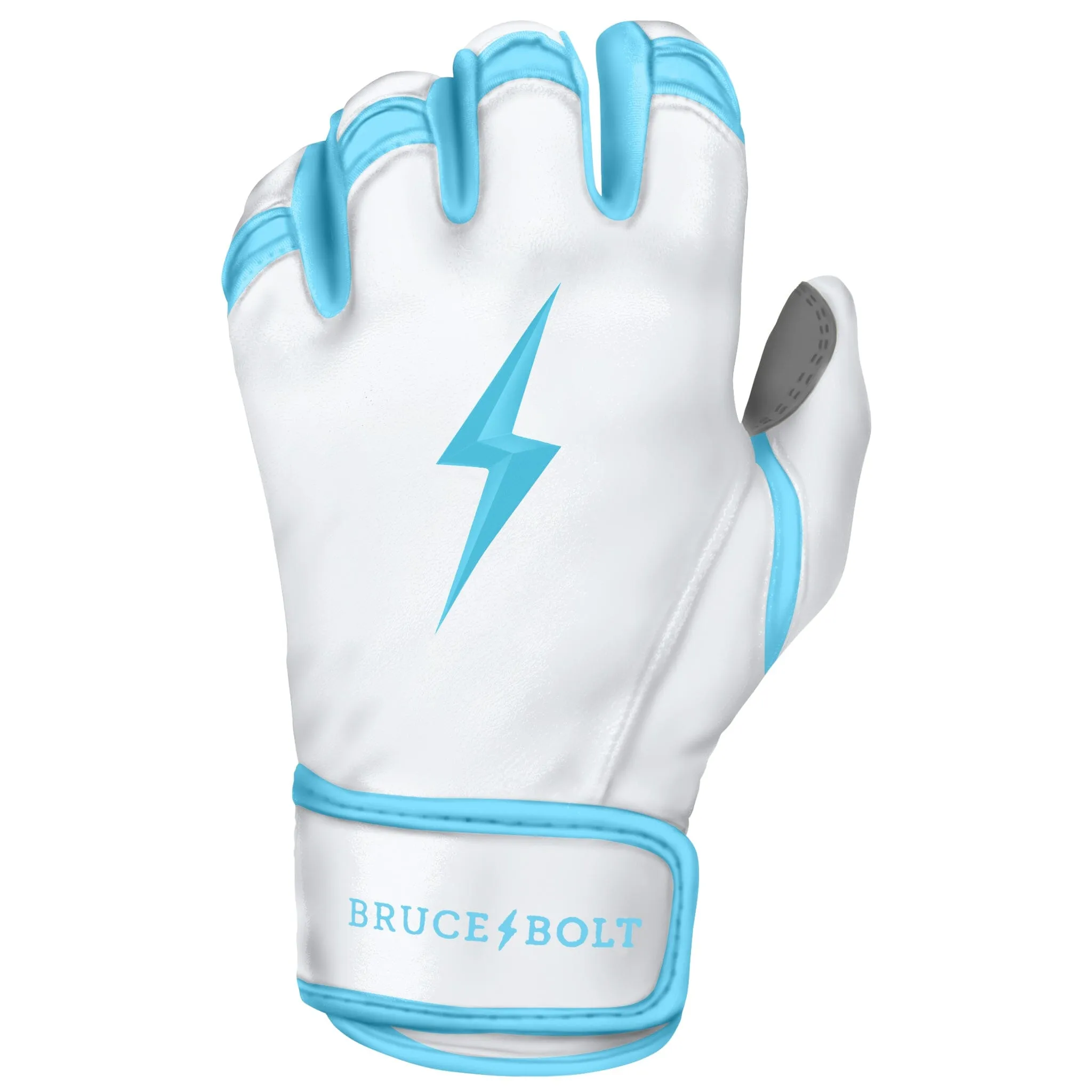 PREMIUM PRO CHROME Series Short Cuff Batting Gloves | BABY BLUE