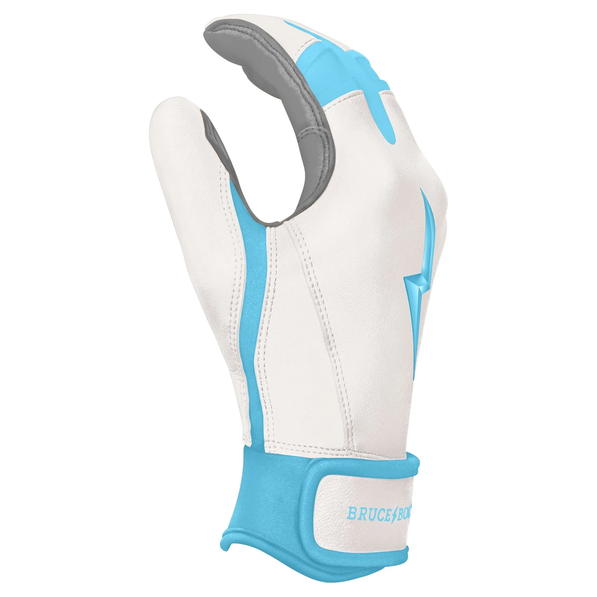 PREMIUM PRO CHROME Series Short Cuff Batting Gloves | BABY BLUE