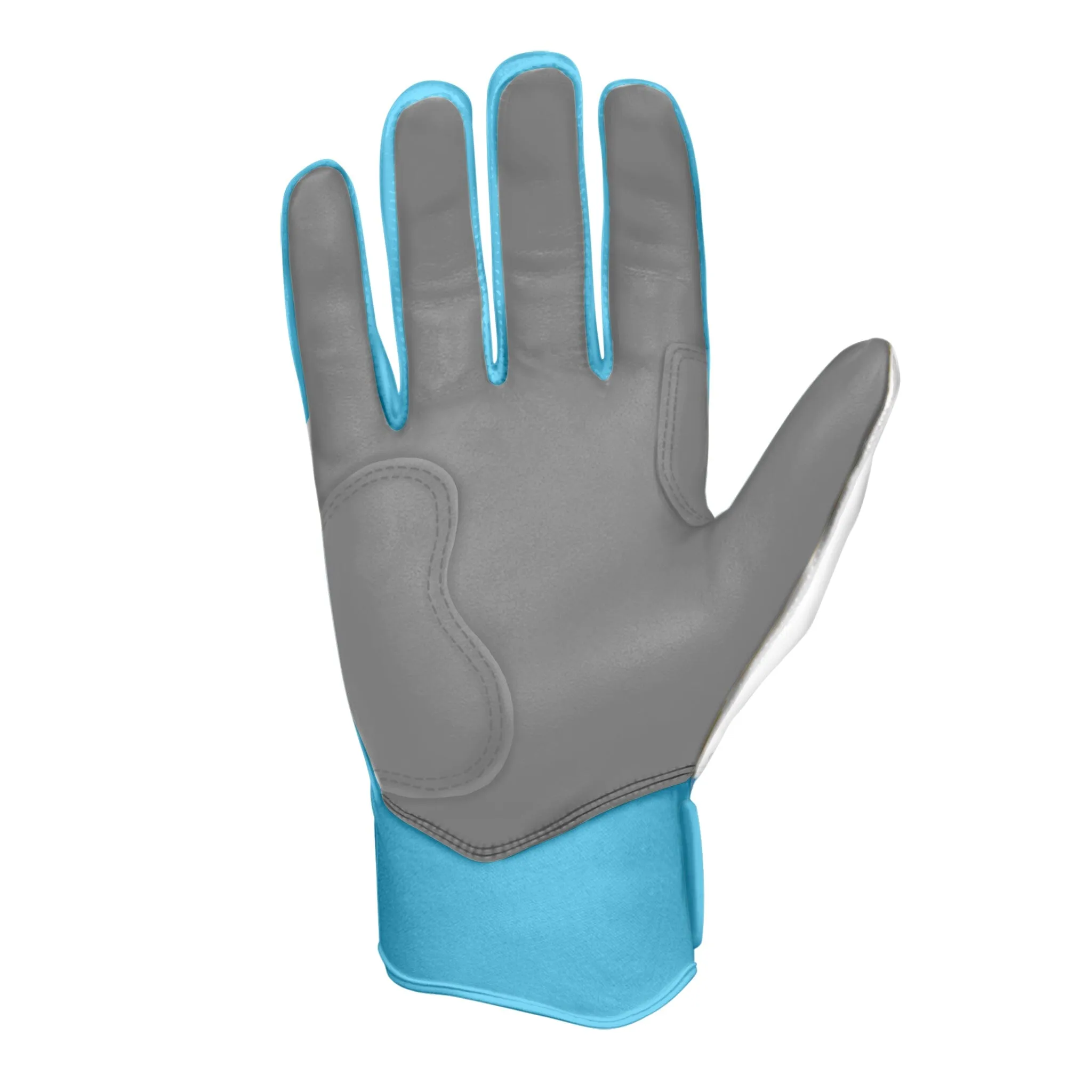 PREMIUM PRO CHROME Series Short Cuff Batting Gloves | BABY BLUE