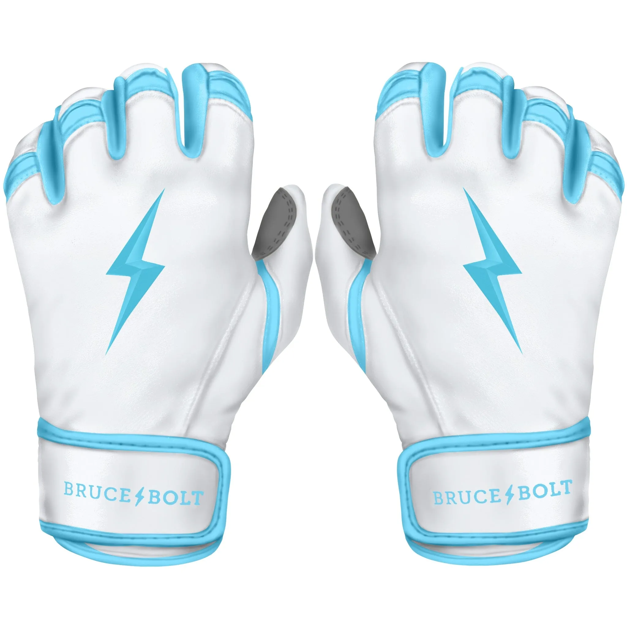 PREMIUM PRO CHROME Series Short Cuff Batting Gloves | BABY BLUE