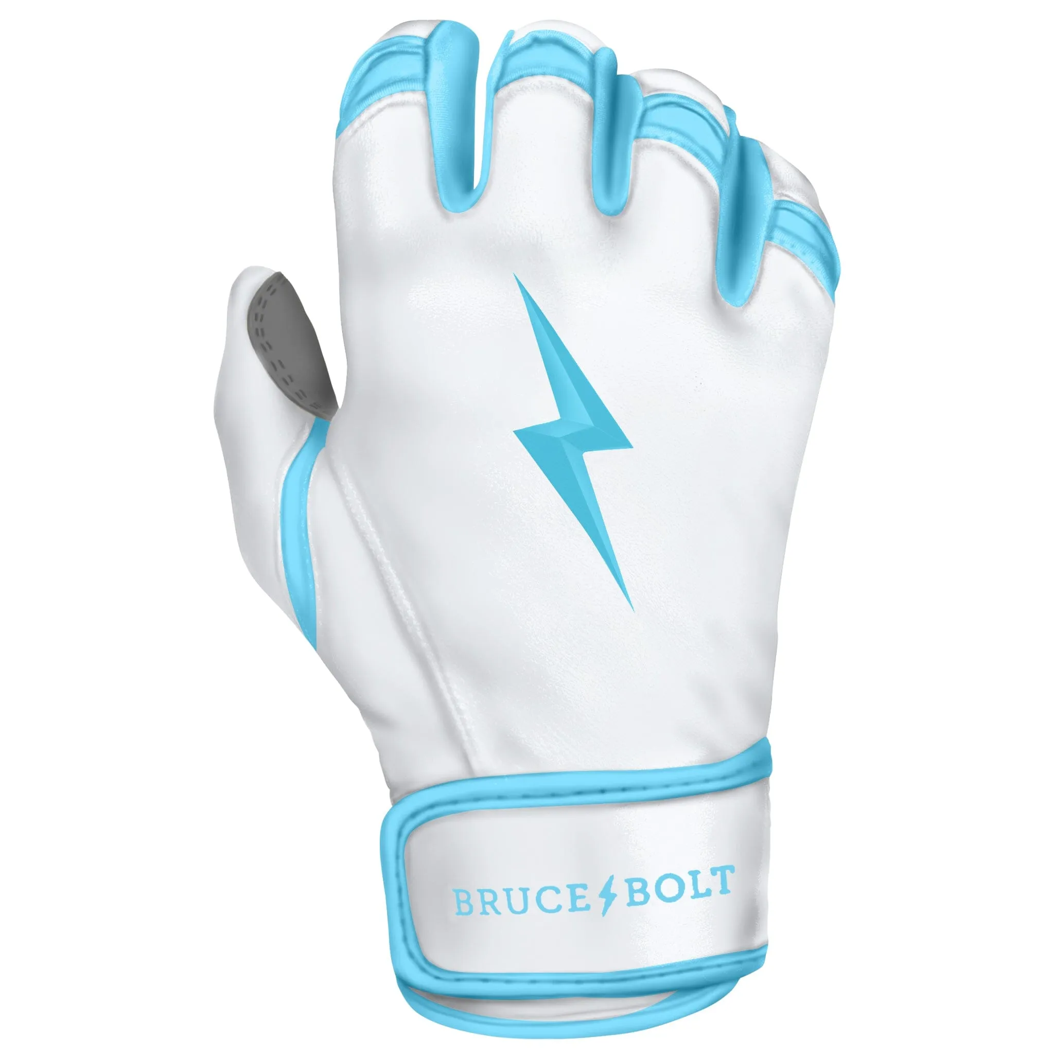 PREMIUM PRO CHROME Series Short Cuff Batting Gloves | BABY BLUE