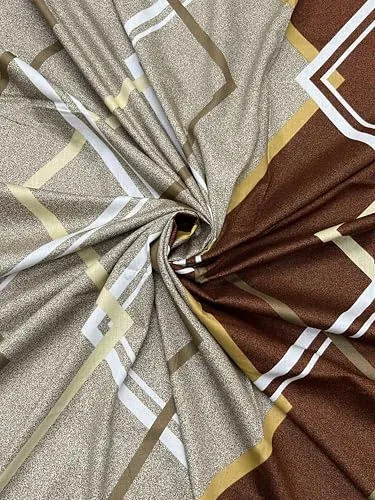 Pure Decor Passion Fur Collection Pure Cotton Bedsheets for Double Bed Cotton with Pillow Cover Set of 2 for Home Queen Size Bed PD 4307 - Geometric, Brown