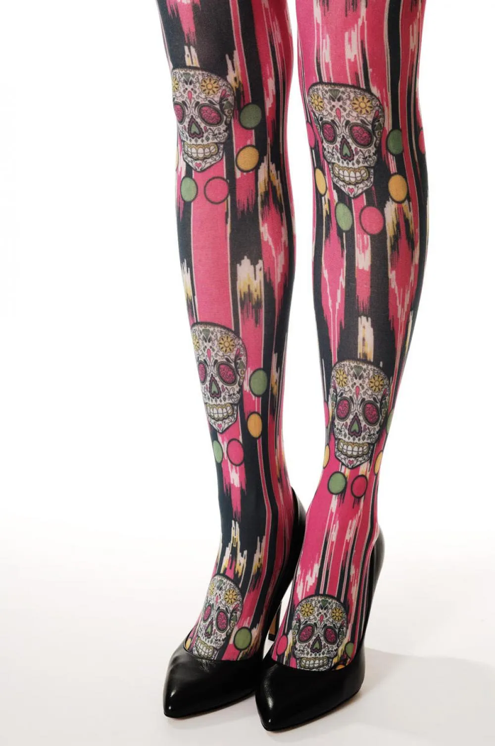 Stripy Pink With Skull & Dots