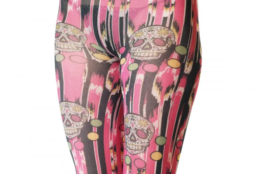 Stripy Pink With Skull & Dots