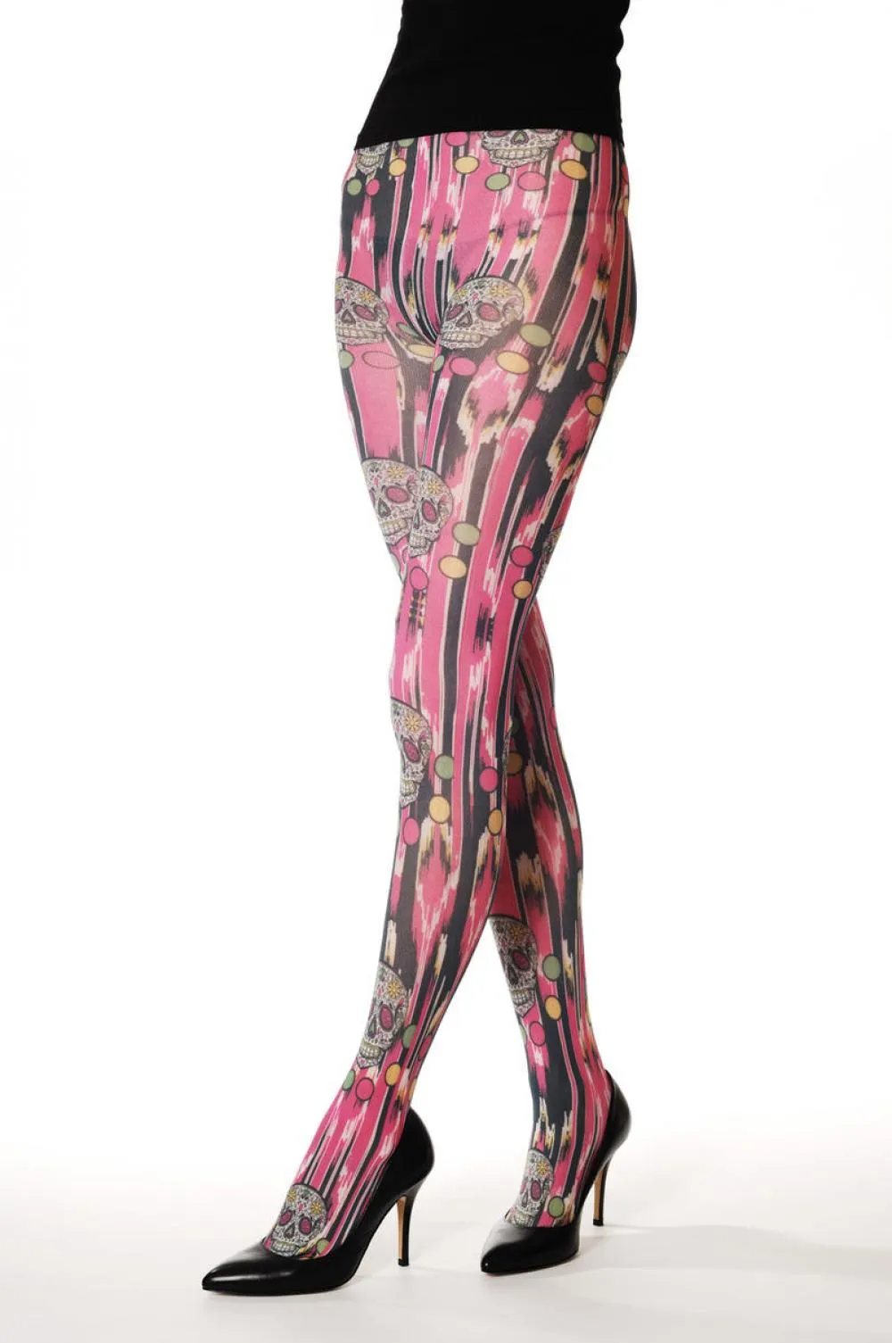 Stripy Pink With Skull & Dots