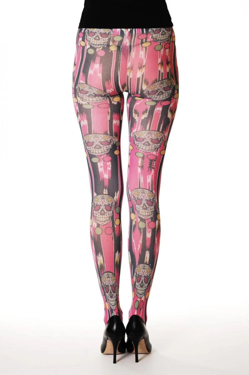 Stripy Pink With Skull & Dots