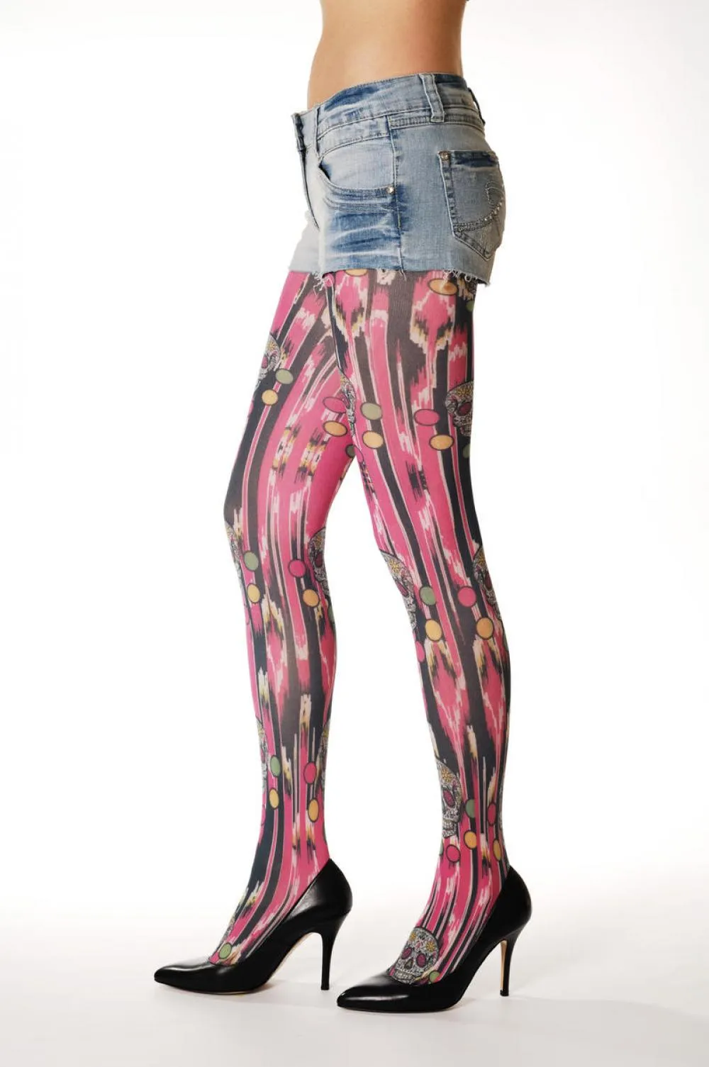 Stripy Pink With Skull & Dots