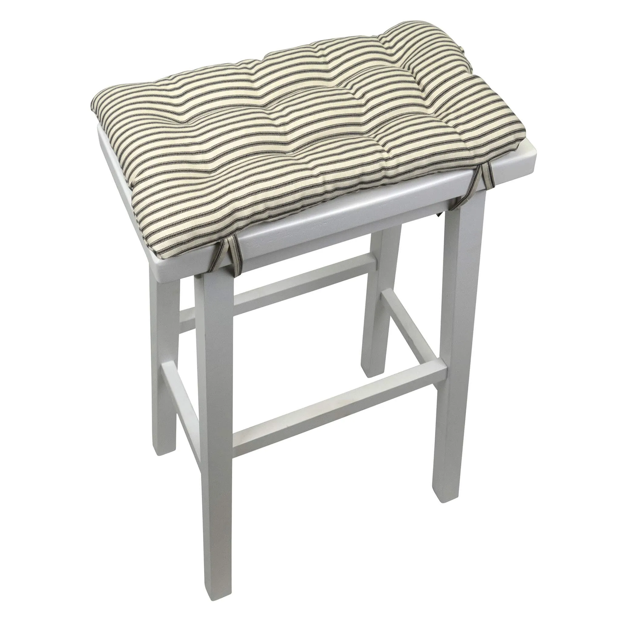 Ticking Stripe Black Saddle Stool Cushions - Gaucho Stool - Satori Seat Cushions