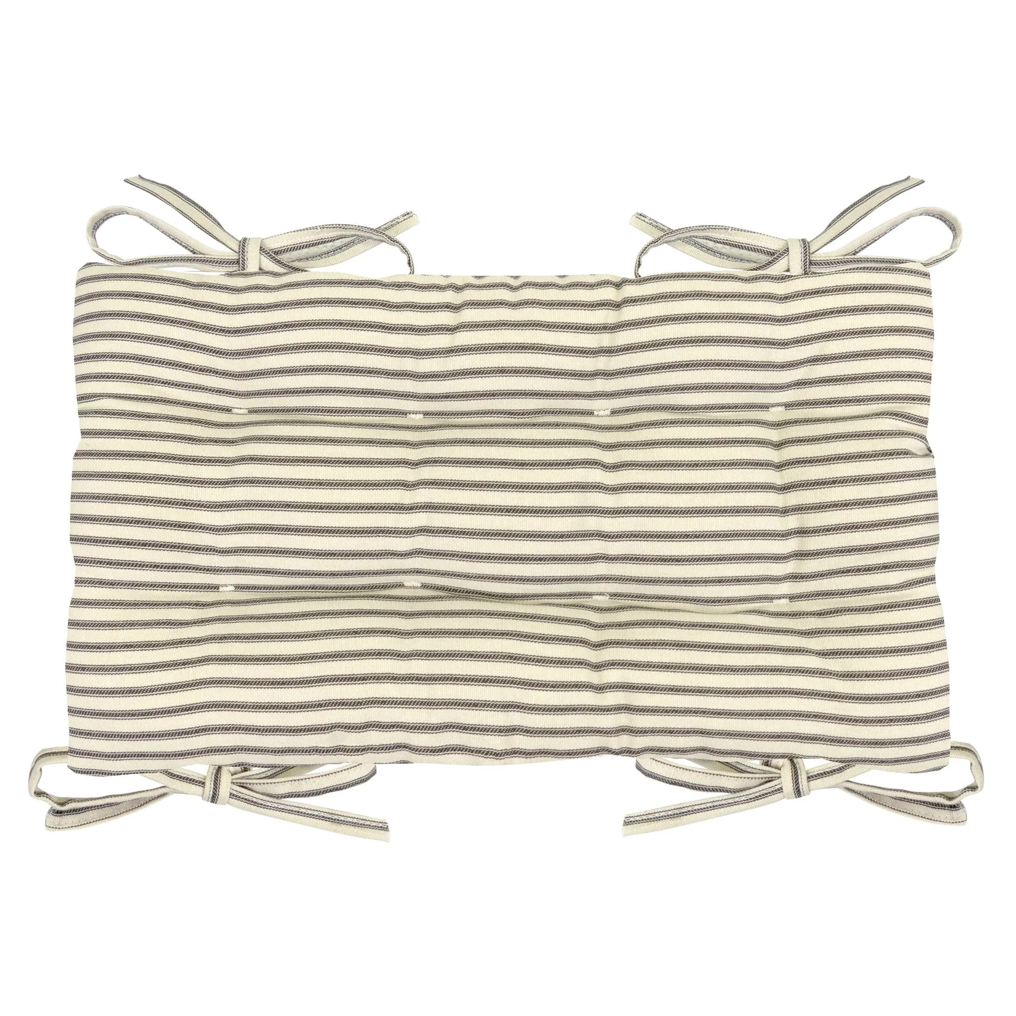 Ticking Stripe Black Saddle Stool Cushions - Gaucho Stool - Satori Seat Cushions
