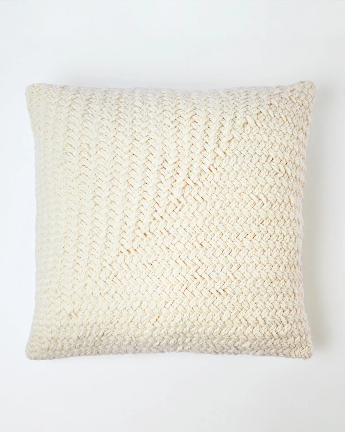 Trigo Wool Throw Pillow in White