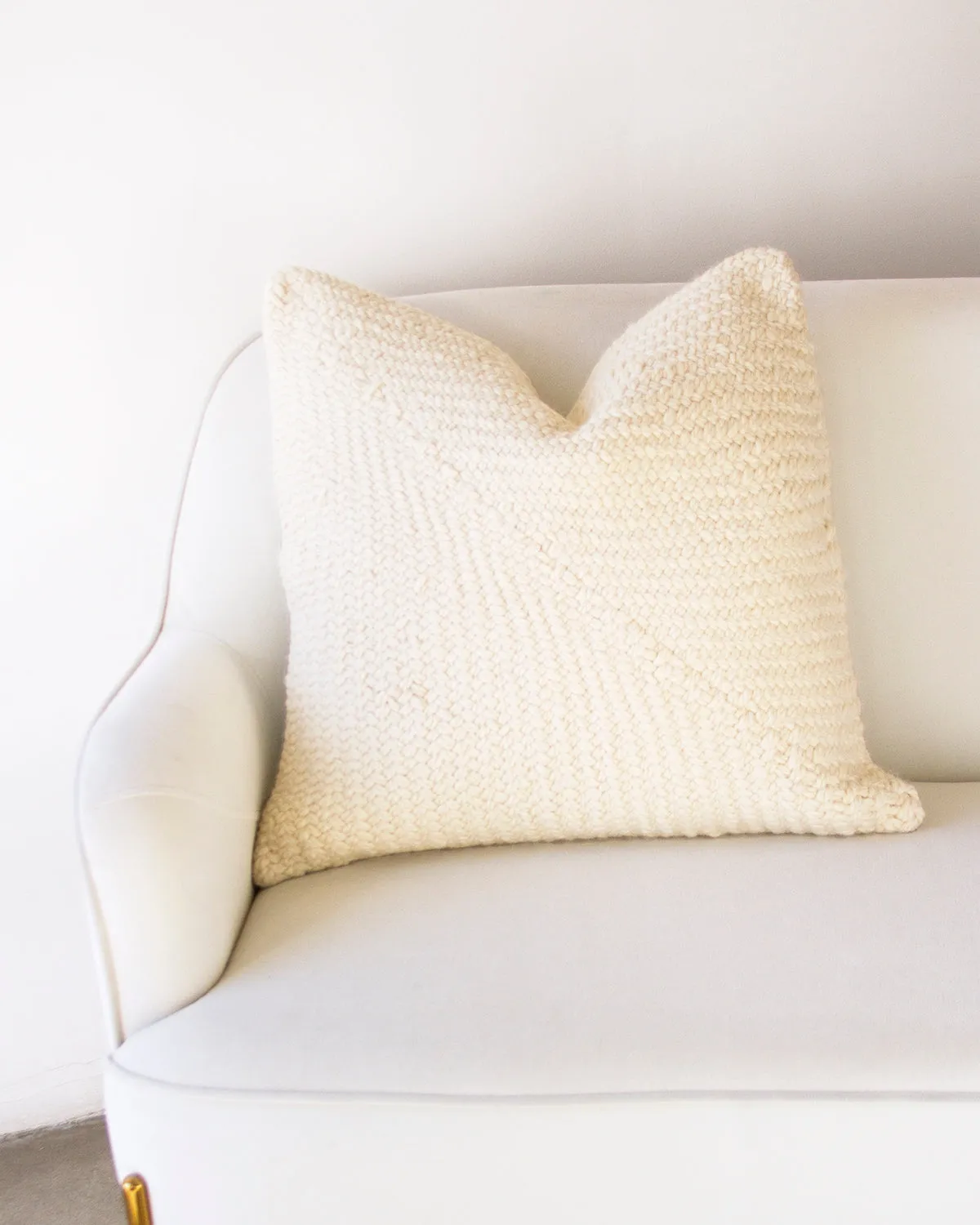 Trigo Wool Throw Pillow in White