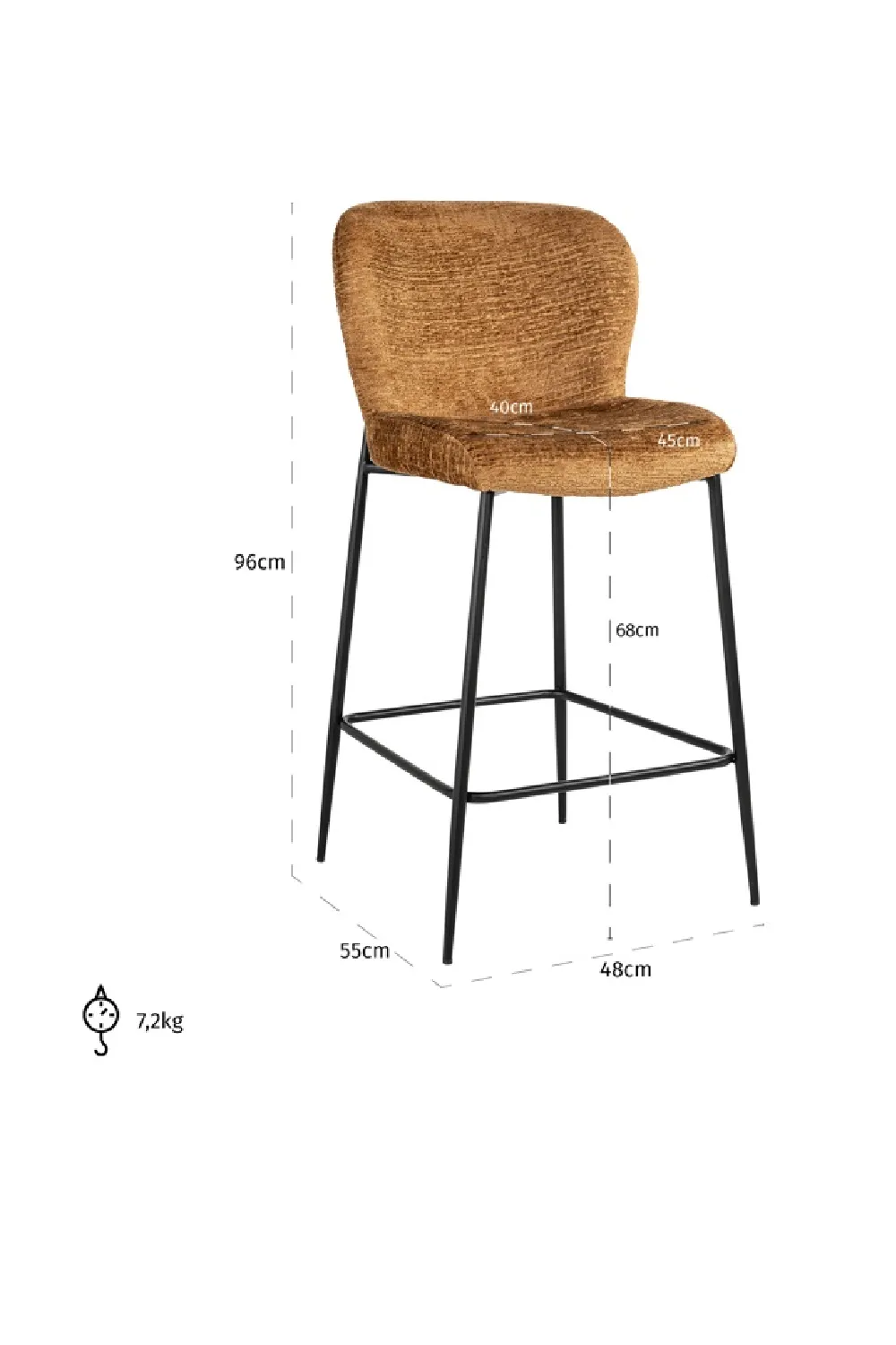 Upholstered Counter Stool | OROA Darby