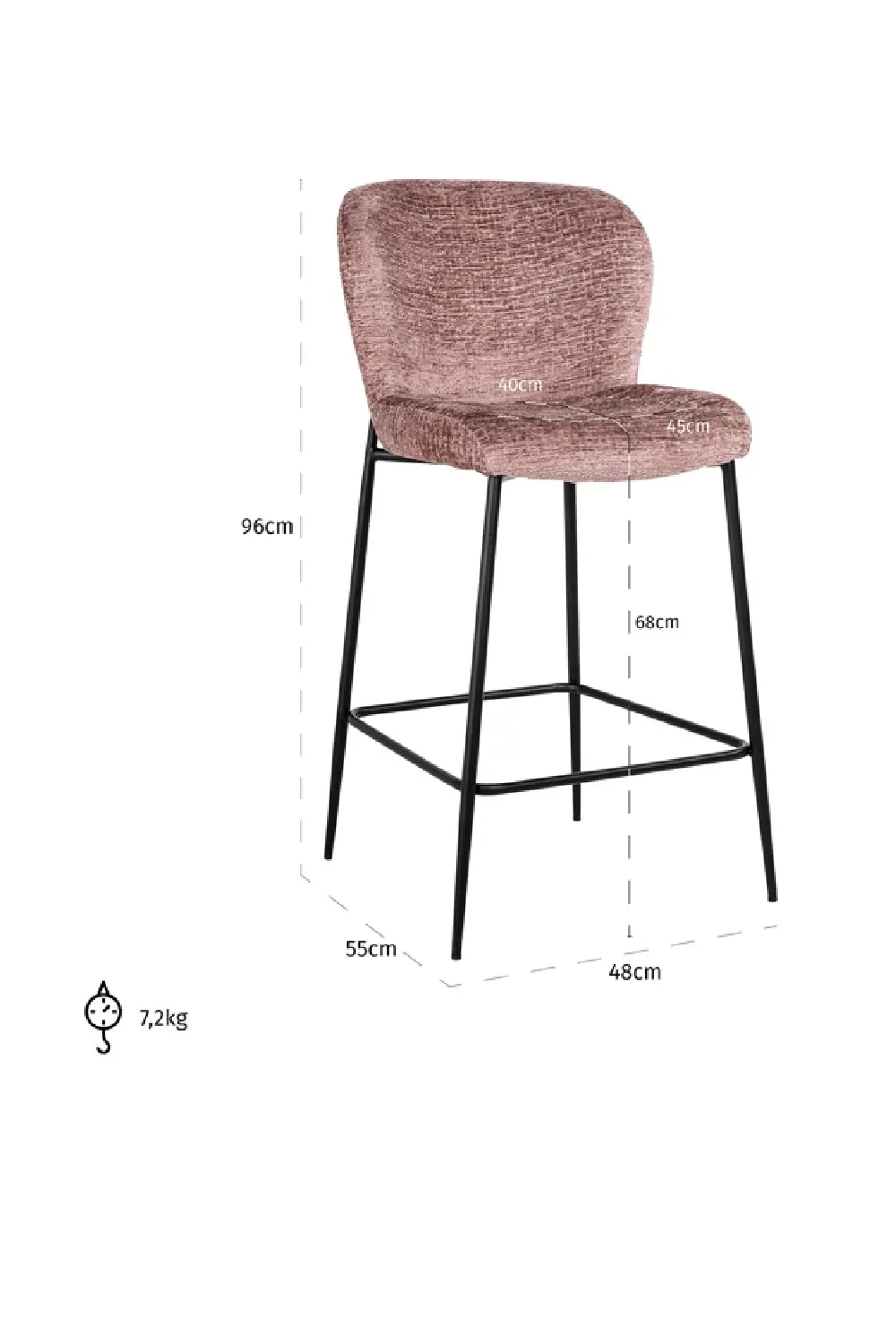 Upholstered Counter Stool | OROA Darby