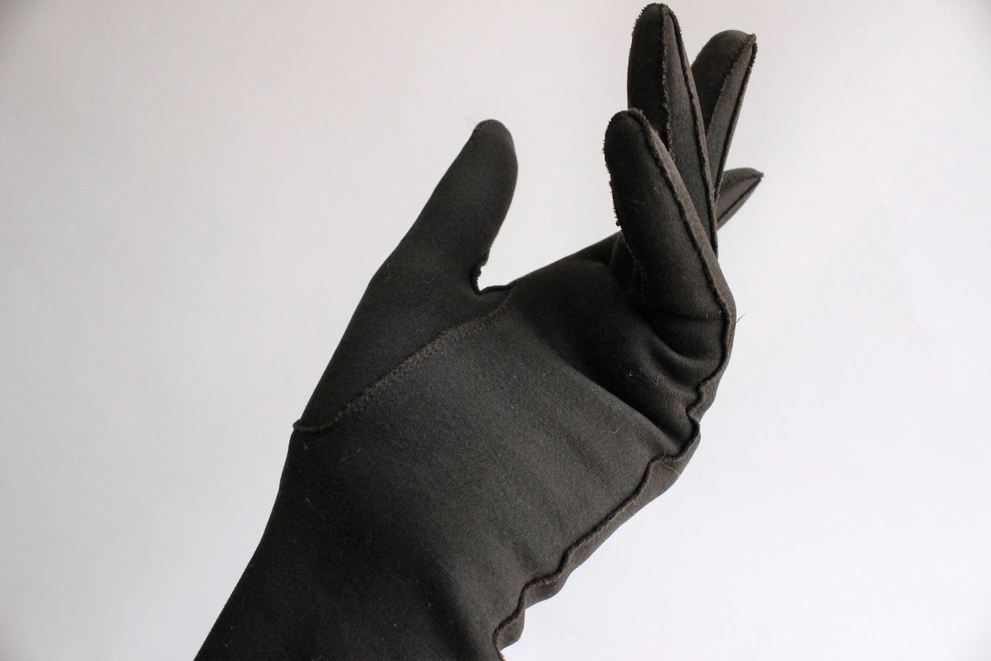 Vintage 1950s 1960s Black Striped Gloves
