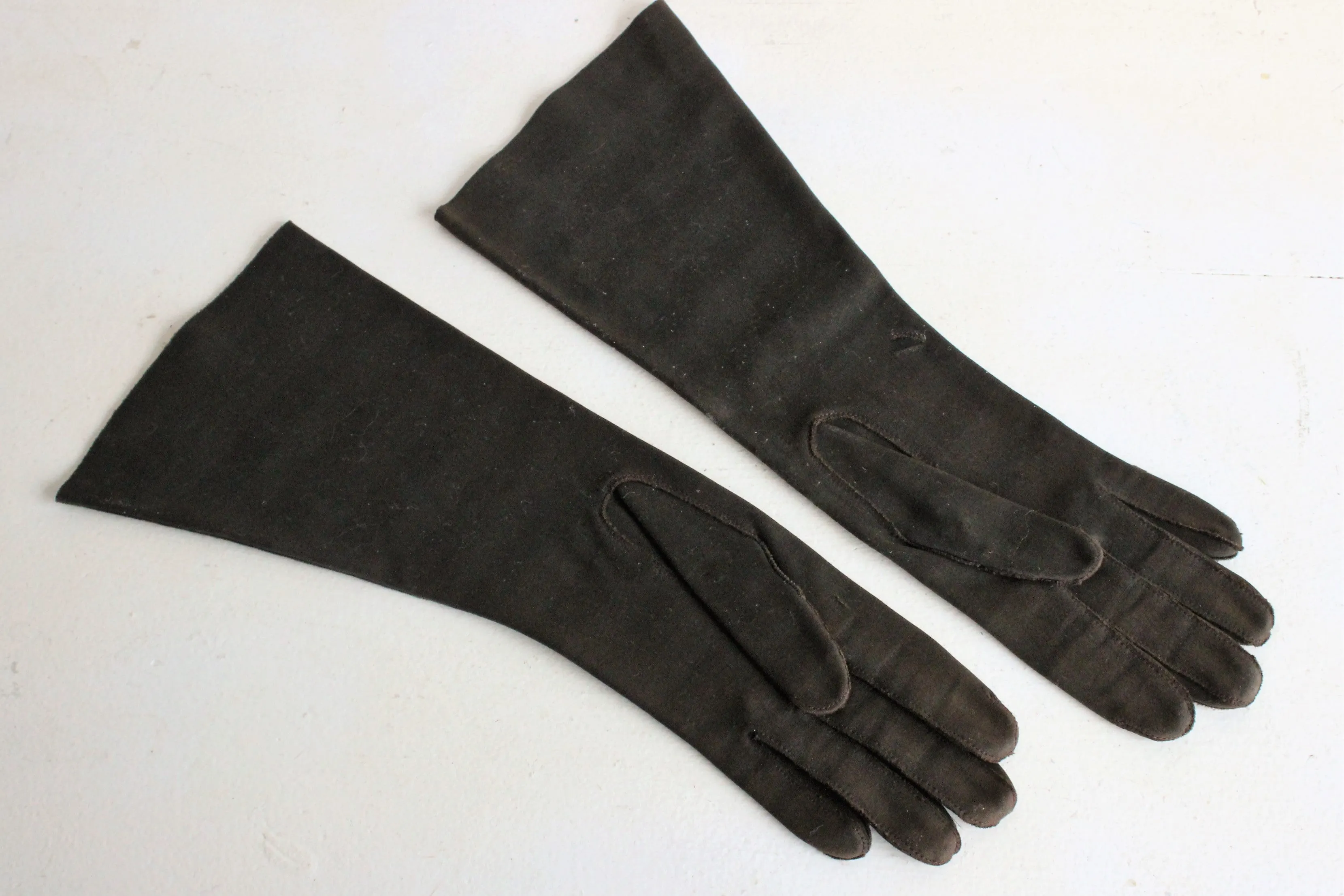 Vintage 1950s 1960s Black Striped Gloves