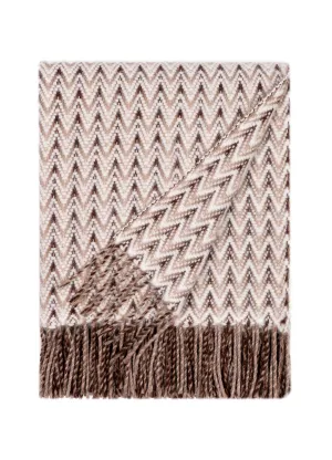 Wave Wool Design blanket throw - Brown