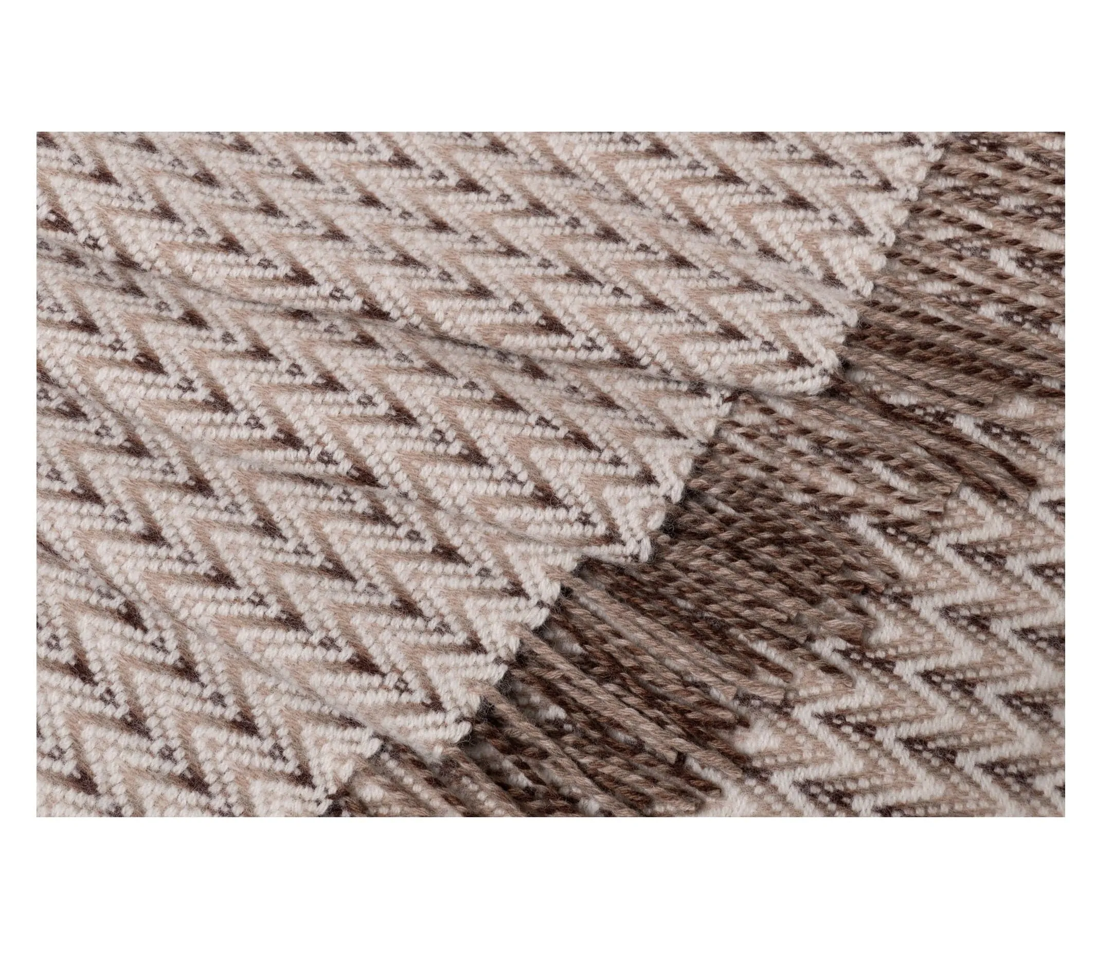 Wave Wool Design blanket throw - Brown