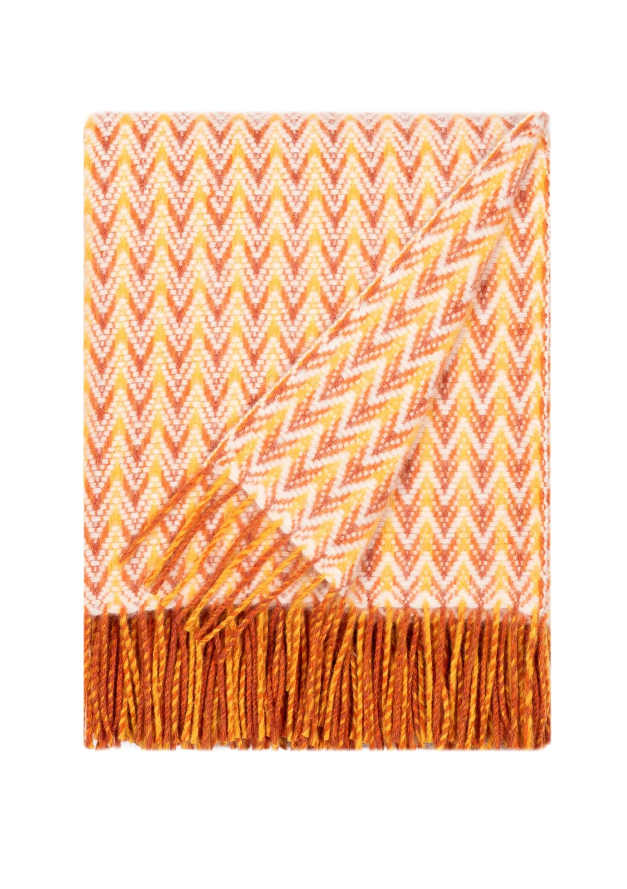 Wave Wool Design blanket throw - Brown