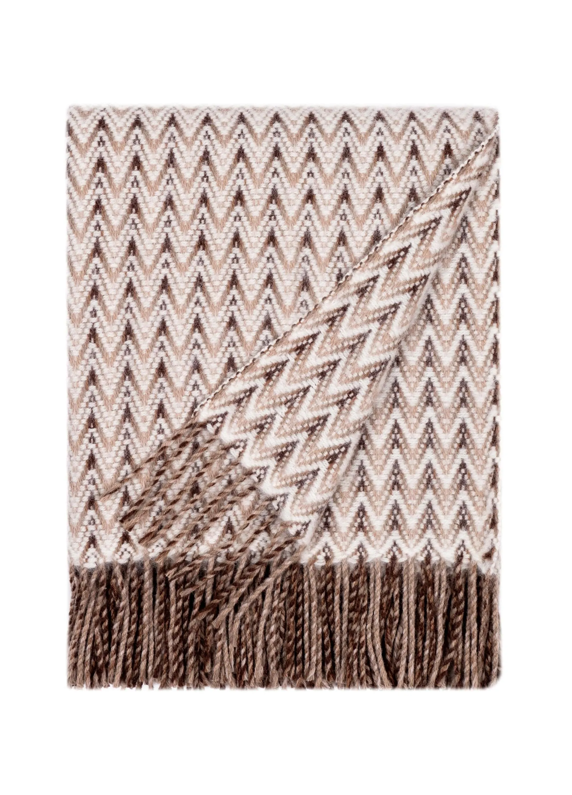 Wave Wool Design blanket throw - Brown
