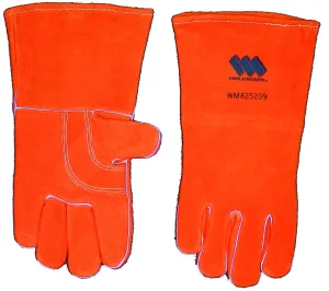 Weldmark WM825209 Large Split Brown Cowhide 13" Cotton Lined Gloves (Pkg. of 48)