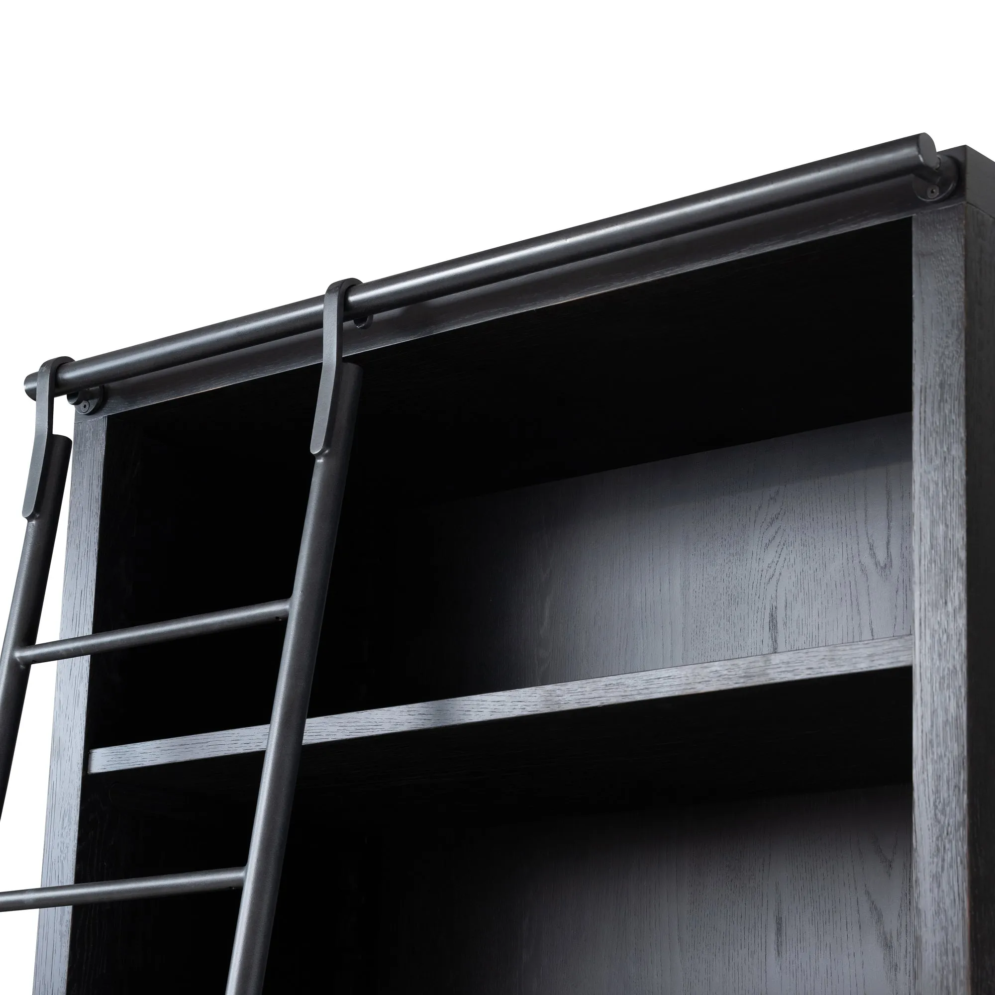 Wilson Black Bookcase With Ladder