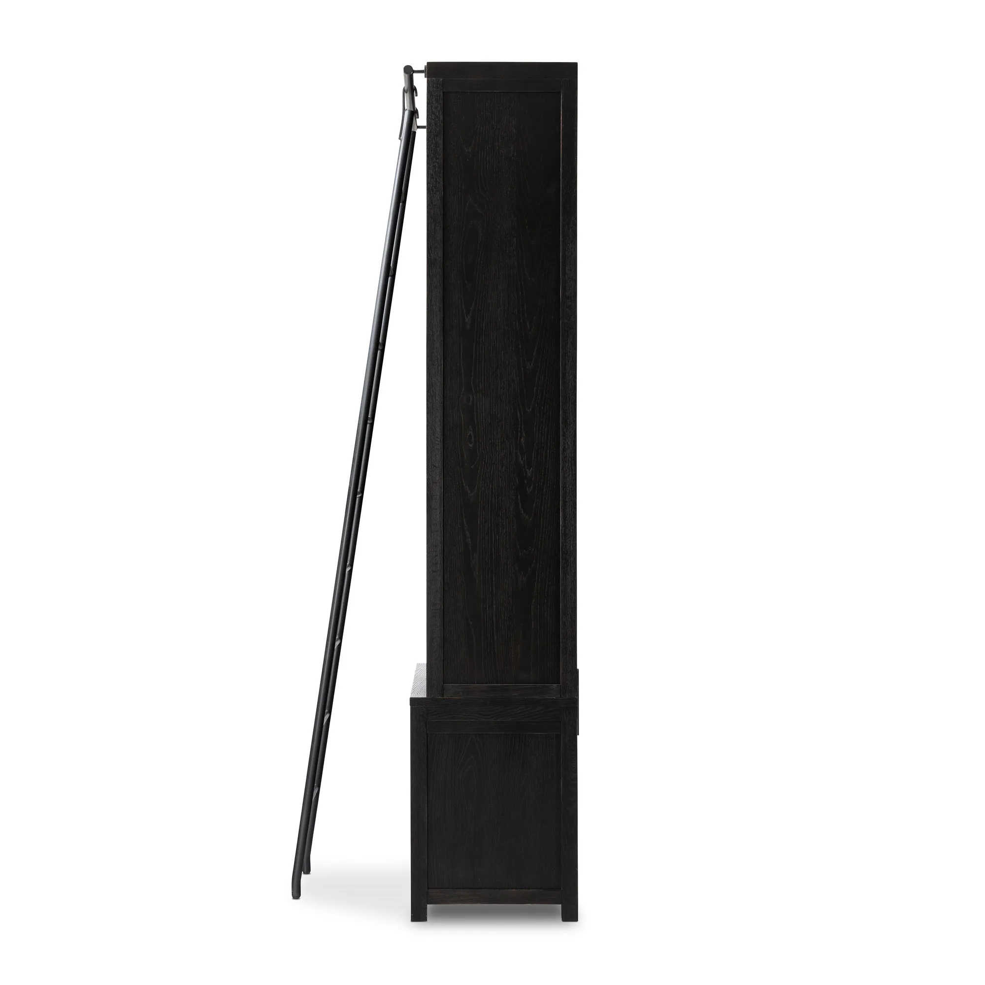 Wilson Black Bookcase With Ladder